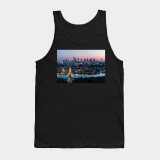 Warsaw city center, Vistula river and Swietokrzyski bridge at dusk Tank Top